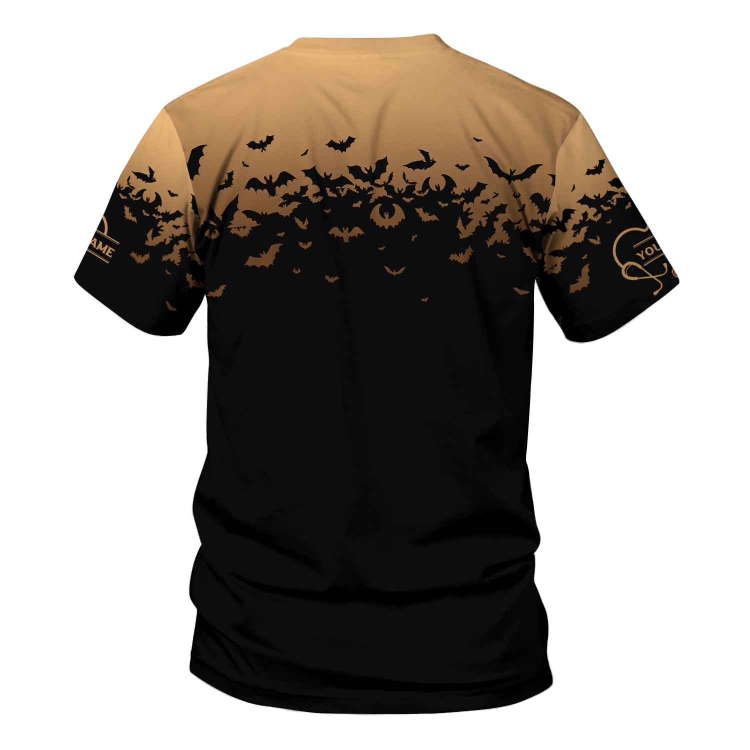 Custom Name Funny Batnurse Scrub Top - I'm the Nightshift RN LPN CNA Uniform - Halloween Gift for Healthcare Workers Nightshift Nurses