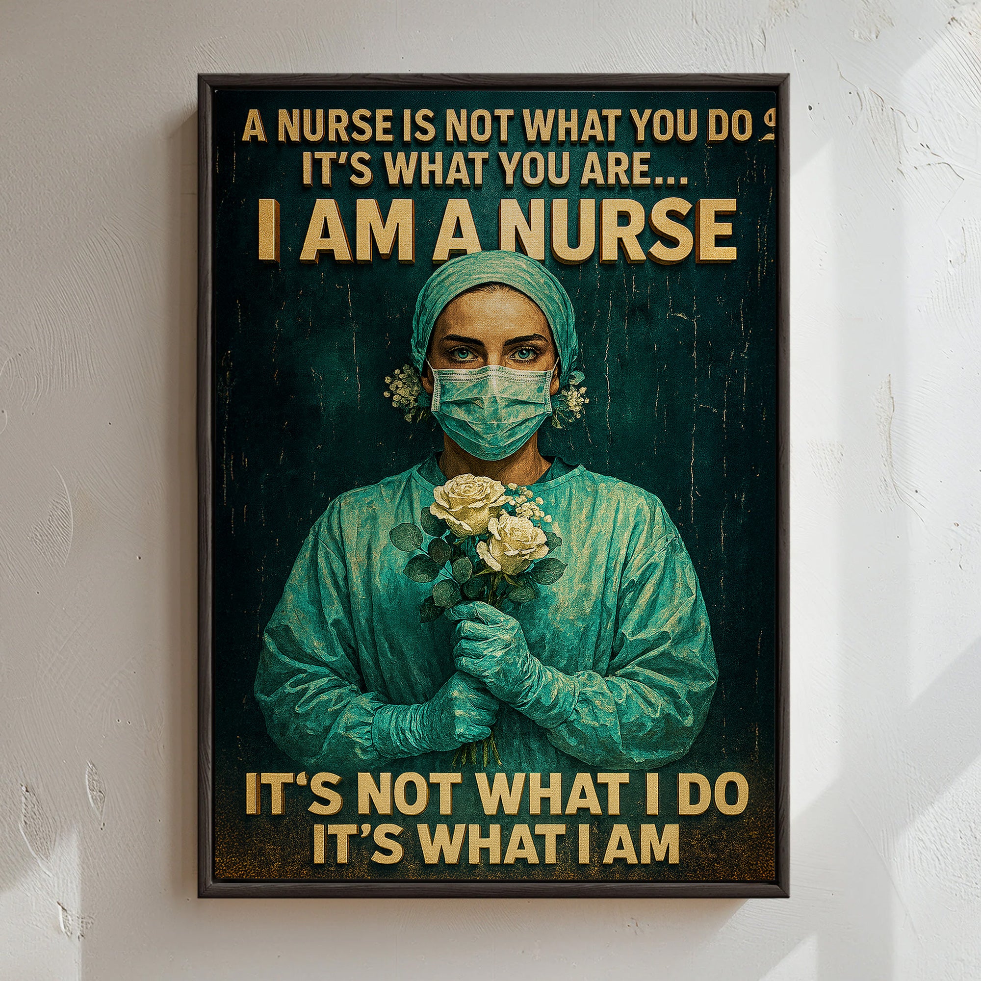 I Am A Nurse Canvas Wall Art, Inspirational Quote Gift for Healthcare Workers, Medical Office Home Decor