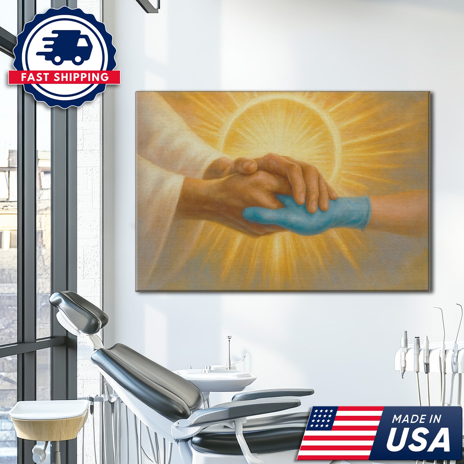Faith Nurse Canvas for Women, Healing Hand of God, RN LPN CNA Gift