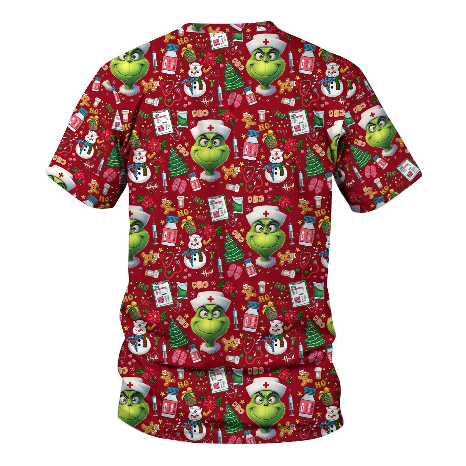Funny Christmas Scrub Top for Nurses - Grinch Nurse Shirt Holiday Medical Gift - RN LPN CNA Gift