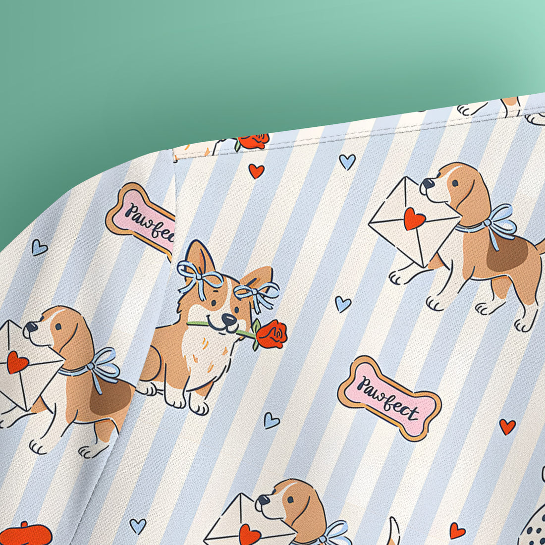 Valentine Puppy Heart Pattern Scrub Top, Comfortable Scrubs for Nurses