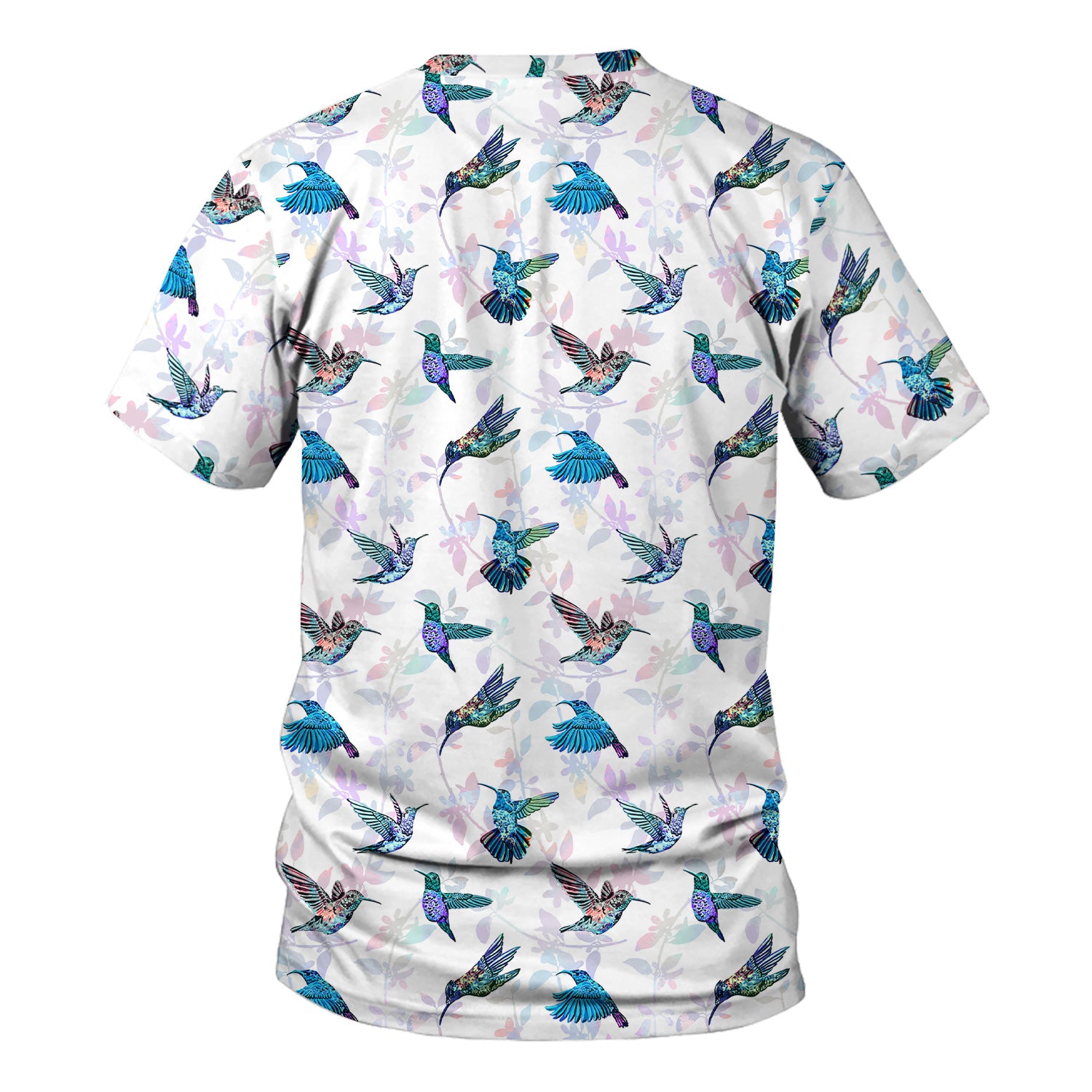 Cute Hummingbird Lover Shirt - All-Over Print Bird & Botanical Graphic Tee - Gift for RN LPN CNA