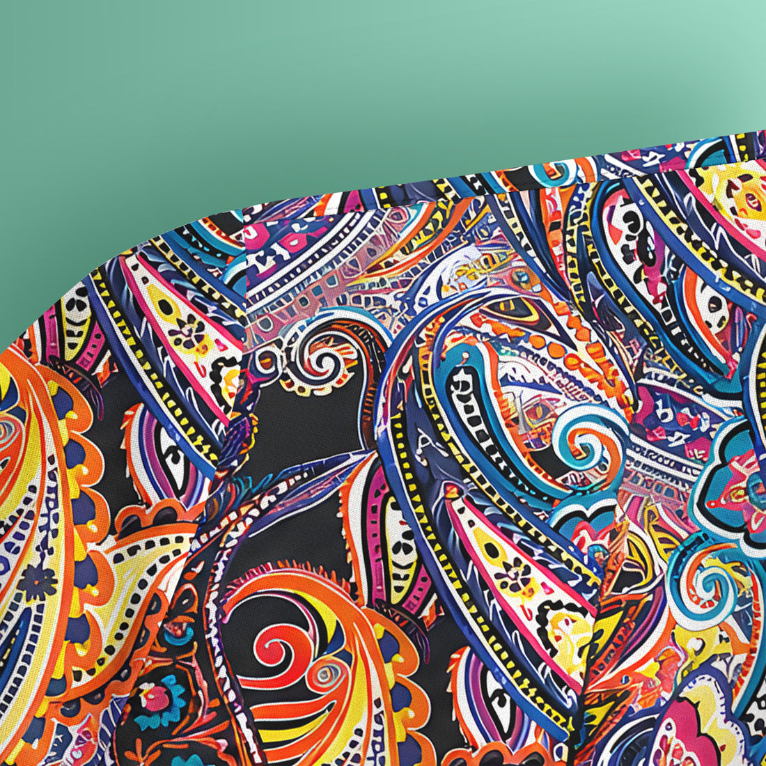 Colorful Bohemian Paisley Floral Pattern Scrub Top, Comfortable Scrubs for Nurses