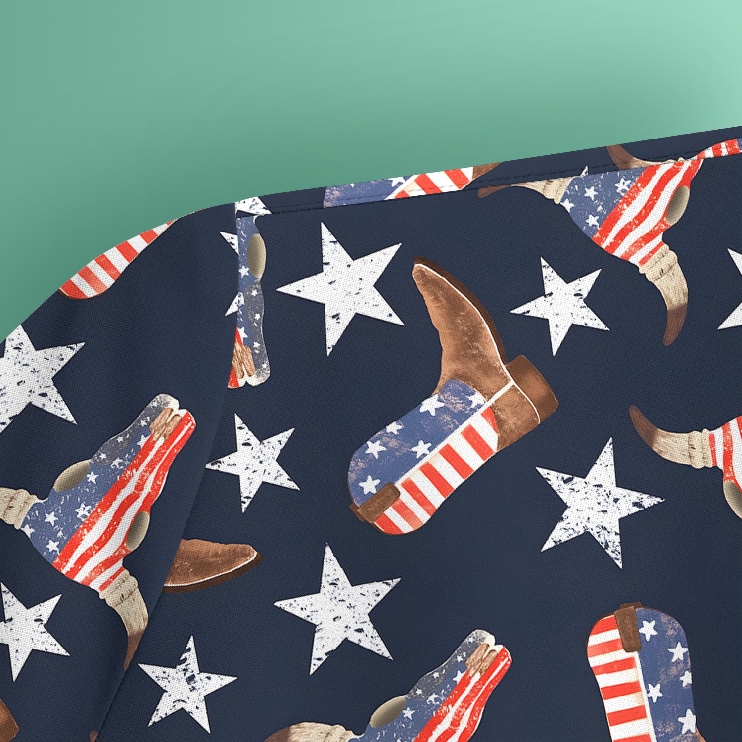 Western Boots Stars Pattern Scrub Top, Comfortable Scrubs for Nurses