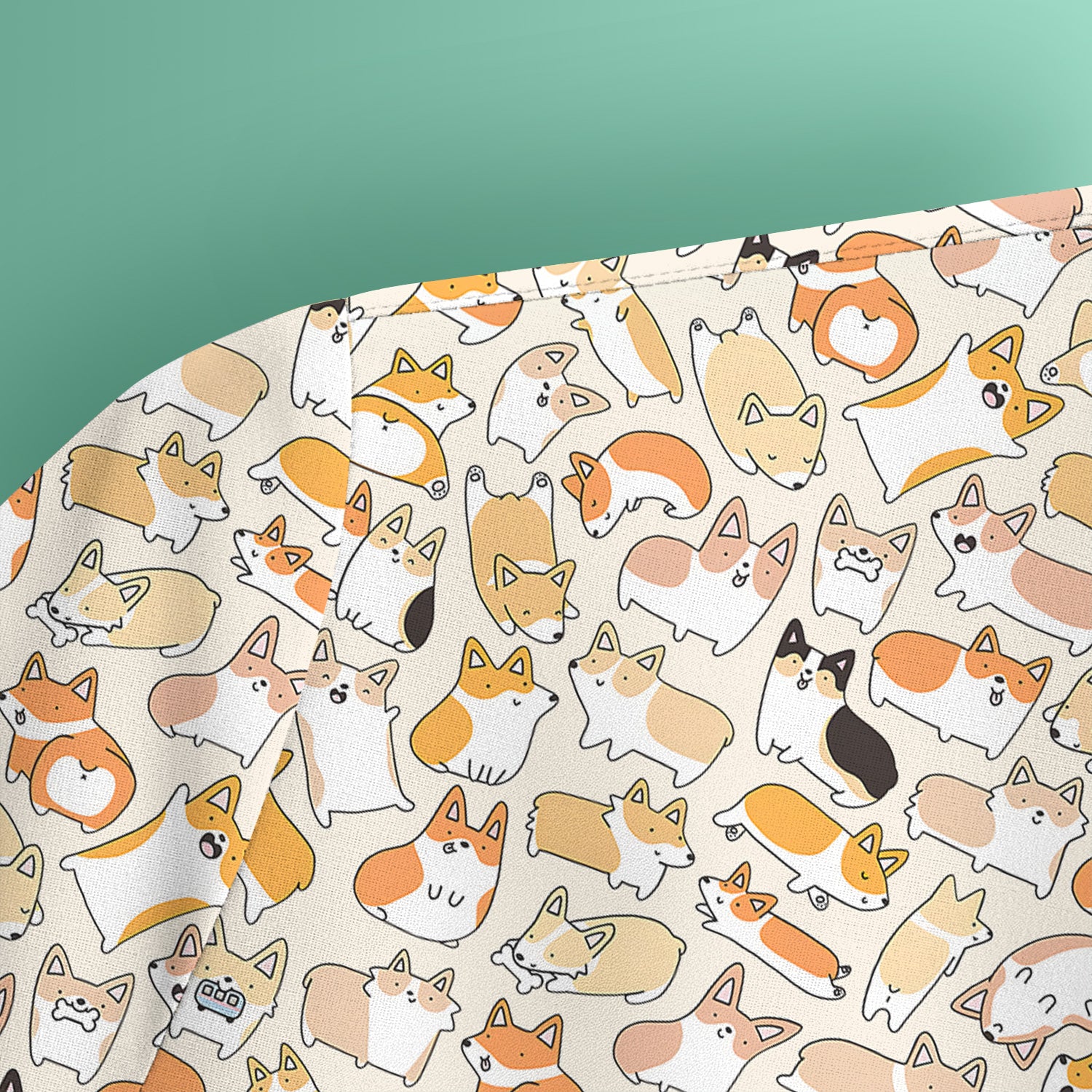 Cute Corgi Dog All Over Print Scrub Top, Comfortable Scrubs for Nurses