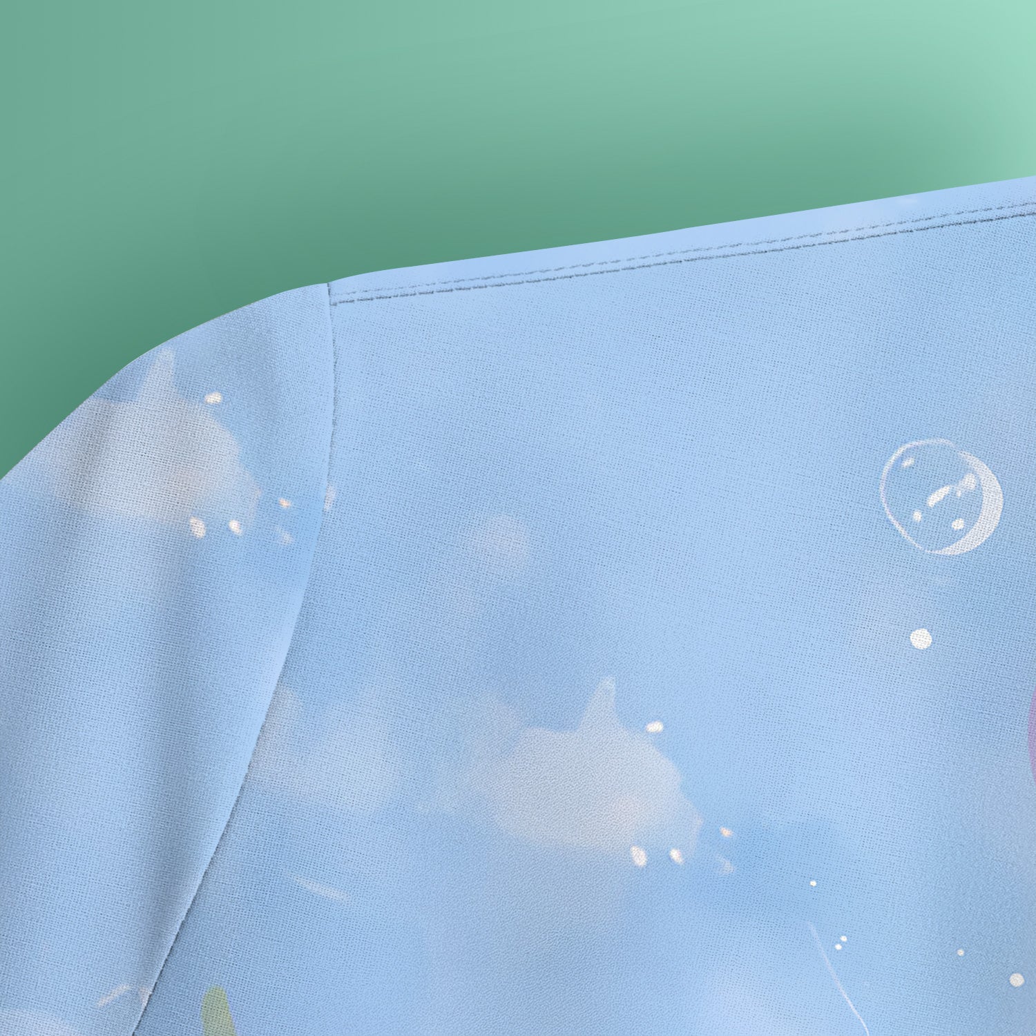 Cute Underwater Black Cat Jellyfish Pattern Scrub Top, Comfortable Scrubs for Nurses
