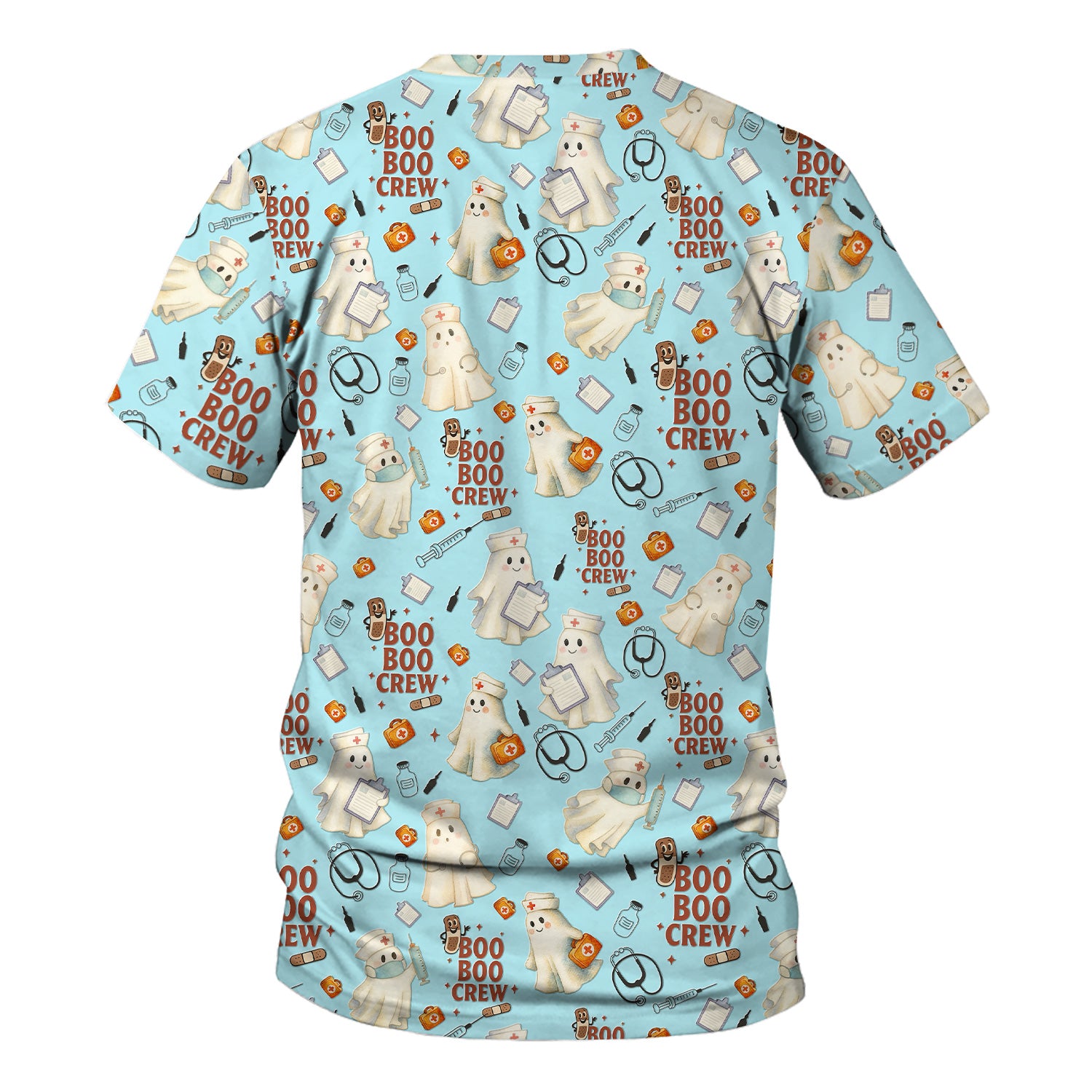 Halloween Nurse Scrub Top for Women - Cute Boo Boo Crew Medical Shirt - Gift for RN LPN CNA Healthcare Staff