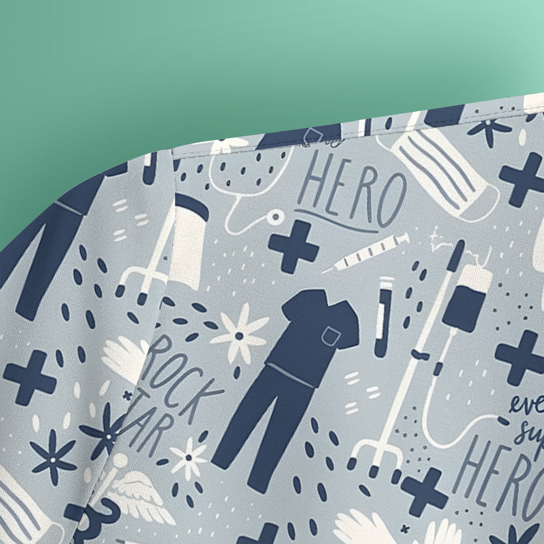 Inspirational Healthcare Hero Medical Tools Nurse Pattern Scrub Top, Comfortable Scrubs for Nurses