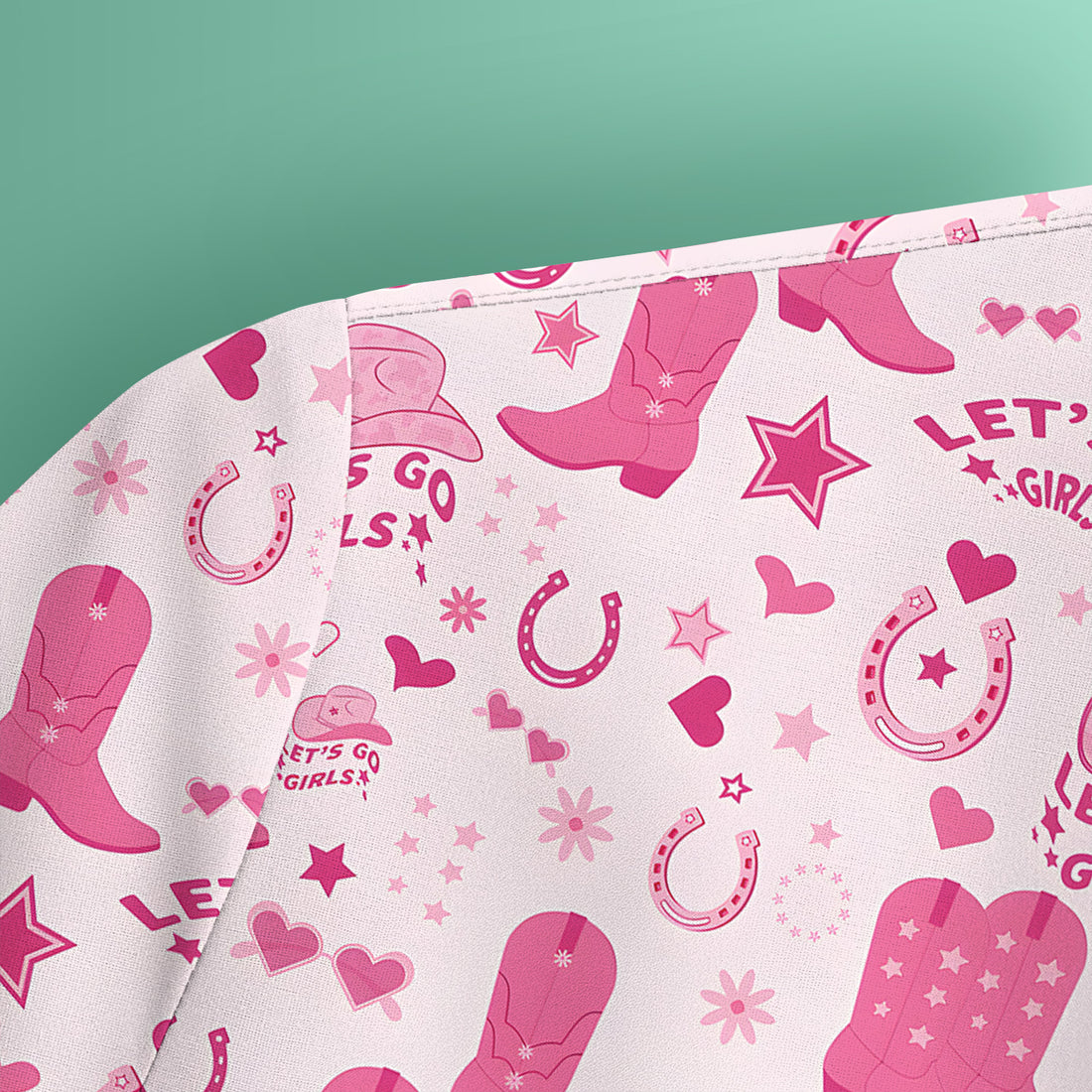 Pink Cowgirl Boots Print Scrub Top, Comfortable Scrubs for Nurses