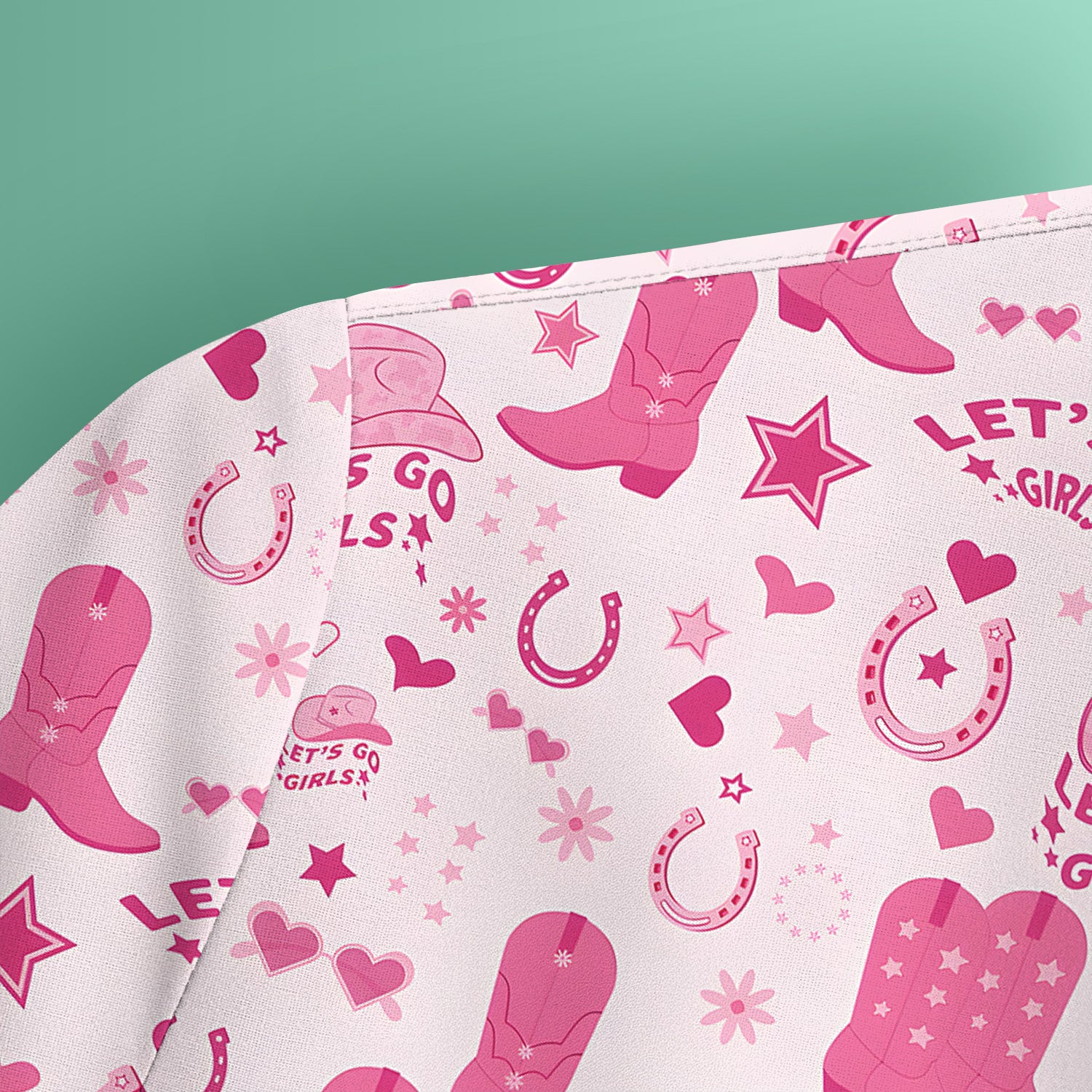 Pink Cowgirl Boots Print Scrub Top, Comfortable Scrubs for Nurses