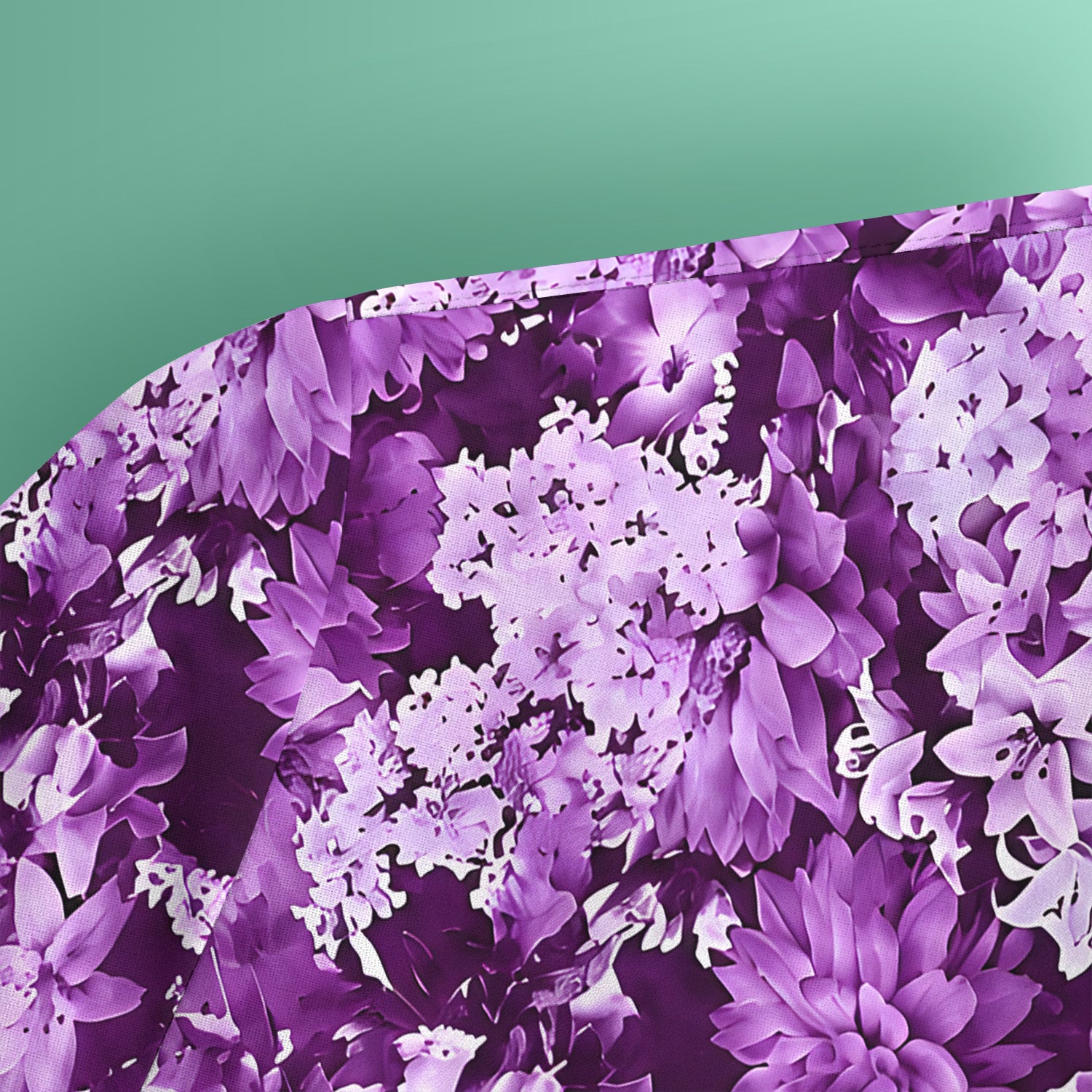 Purple Blossom Garden Pattern Scrub Top, Comfortable Scrubs for Nurses