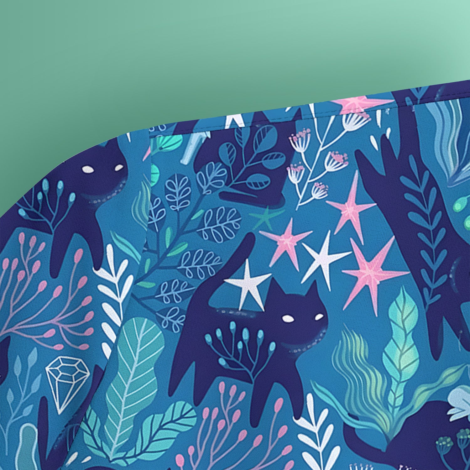 Adorable Celestial Cat Moon Star Pattern Scrub Top, Comfortable Scrubs For Nurses