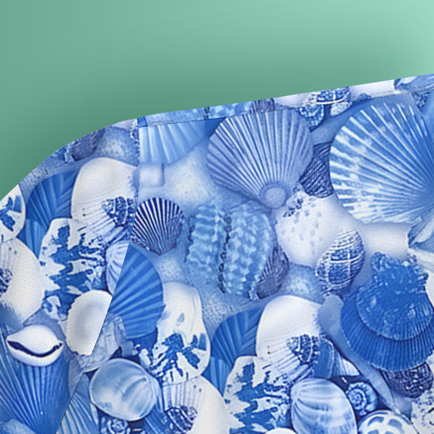 Blue Seashell Starfish Ocean Pattern Scrub Top, Comfortable Scrubs for Nurses
