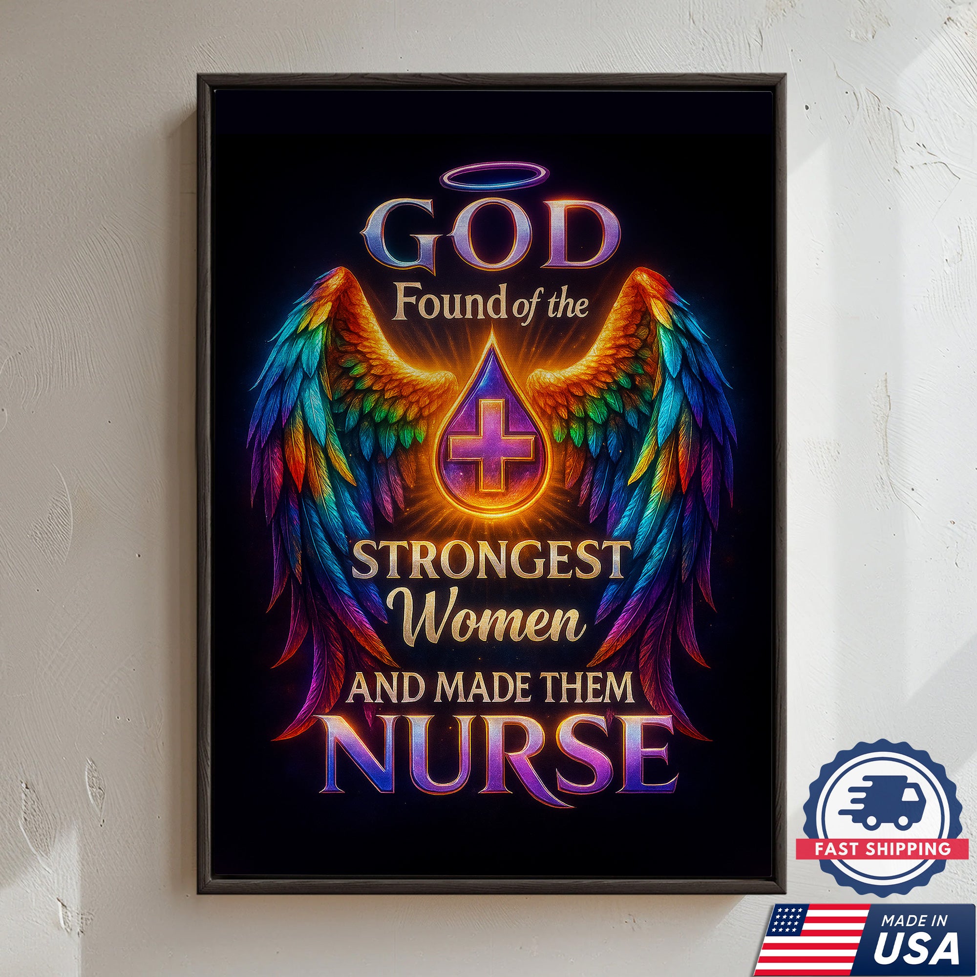 Christian Nurse Canvas Wall Art Strongest Women, Religious Inspirational Gift for RN LPN CNA