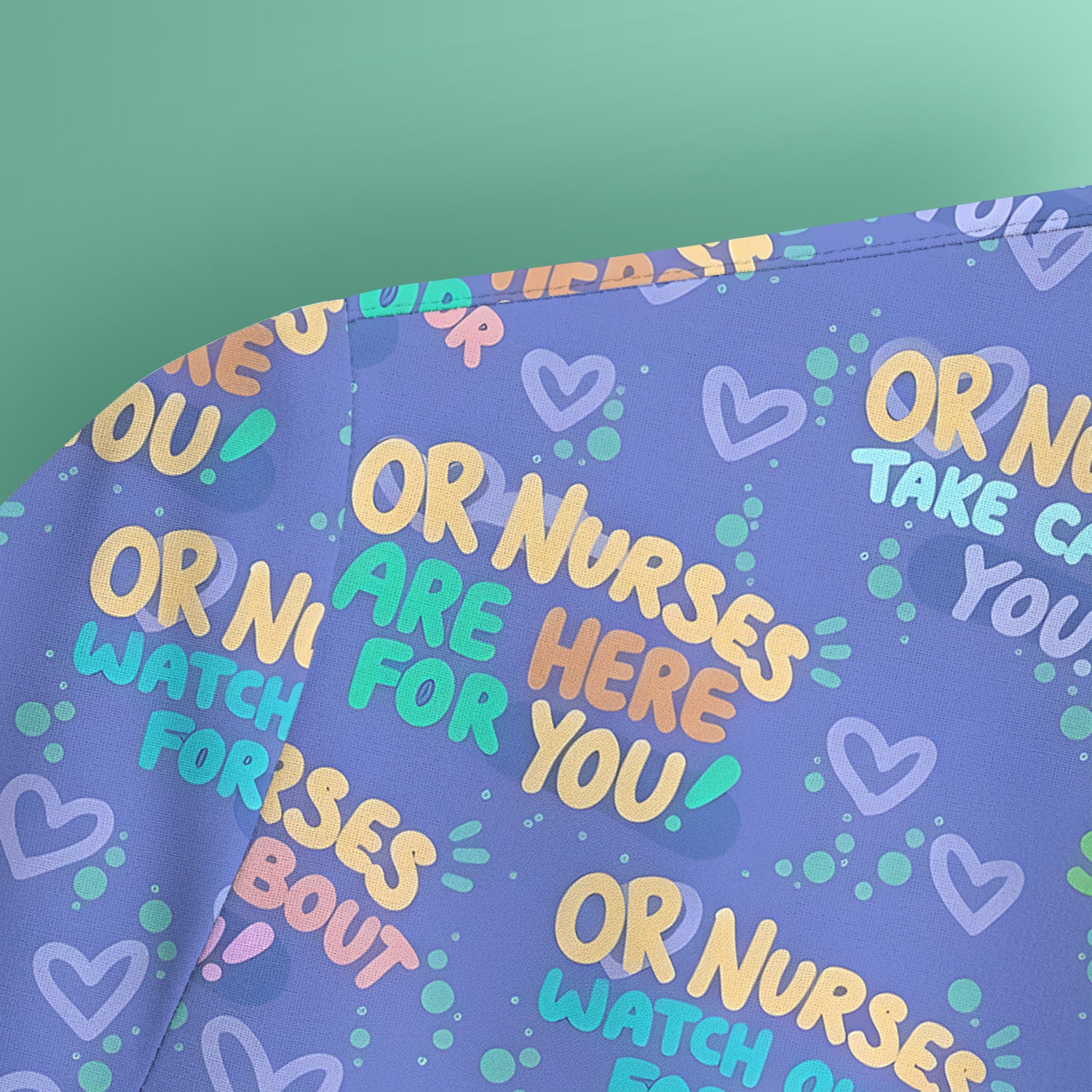 Inspirational Nurse Quote Care Message Pattern Scrub Top, Comfortable Scrubs for Nurses