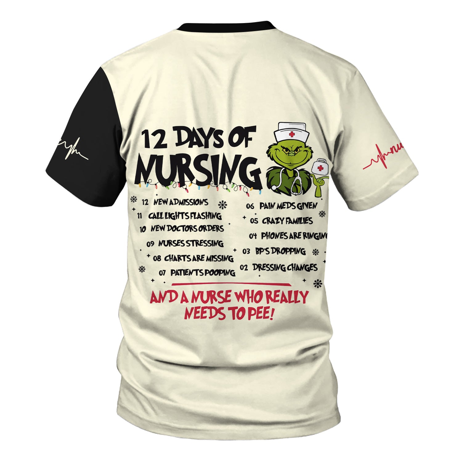 Personalized Funny Nurse Christmas Shirt - The Nice Nurse Is On Vacation Sarcastic Quote - Gift for RN LPN CNA