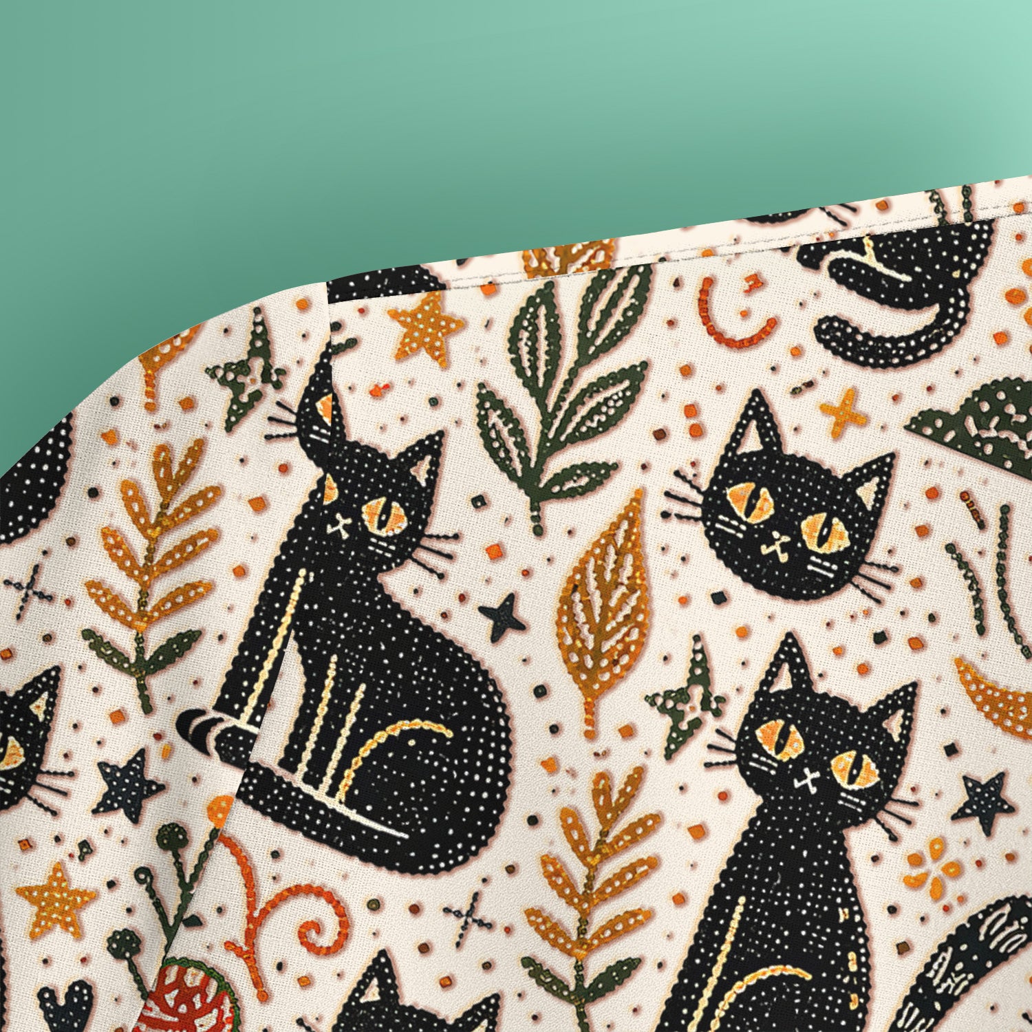 Mystic Black Cat Celestial Doodle Pattern Scrub Top, Comfortable Scrubs for Nurses
