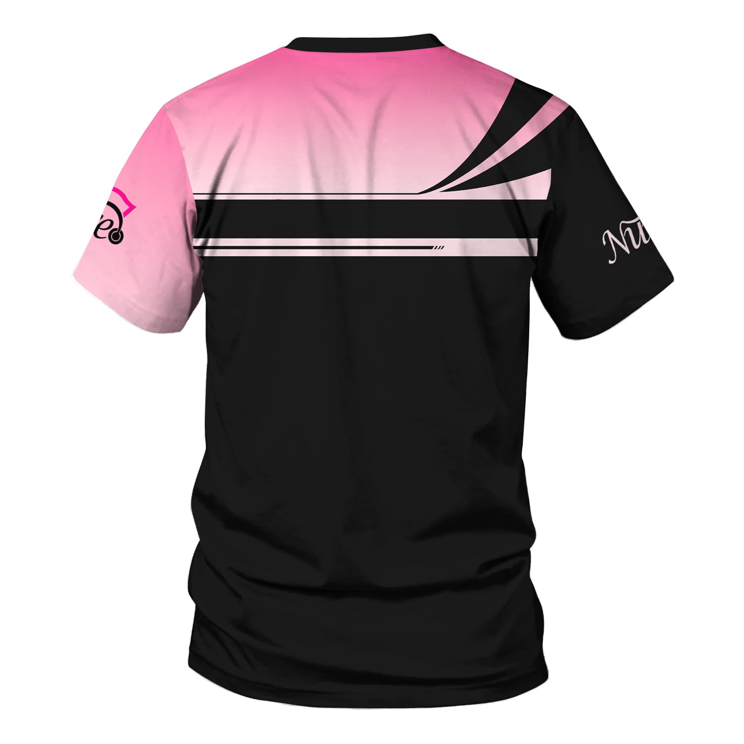 Personalized Breast Cancer Awareness Scrub Top - I Wear Pink For My Wife - RN LPN CNA Healthcare Workers Gift