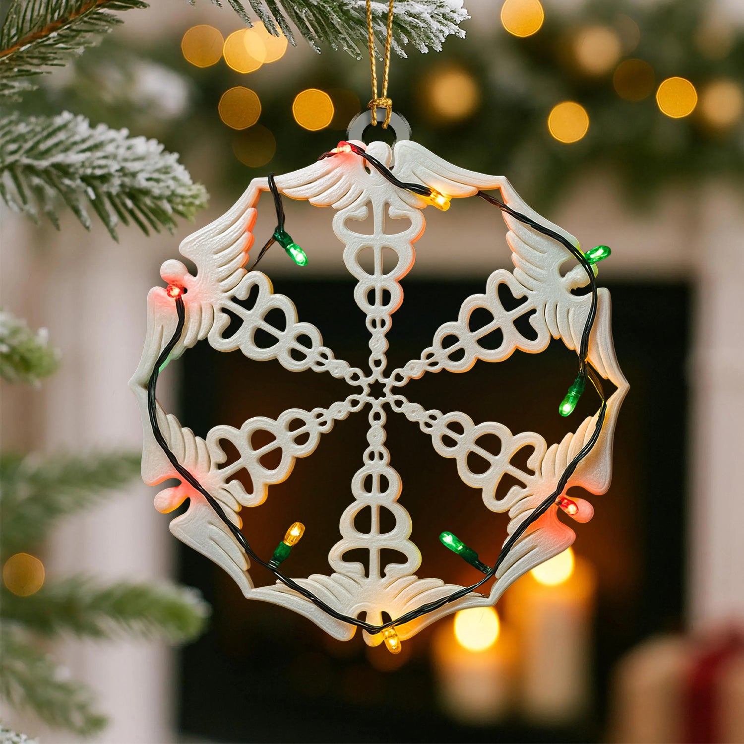 Stethoscope Snowflake Ornament – Funny Medical Christmas Decoration – Unique Holiday Gift for RN, LPN, CNA, and Doctor