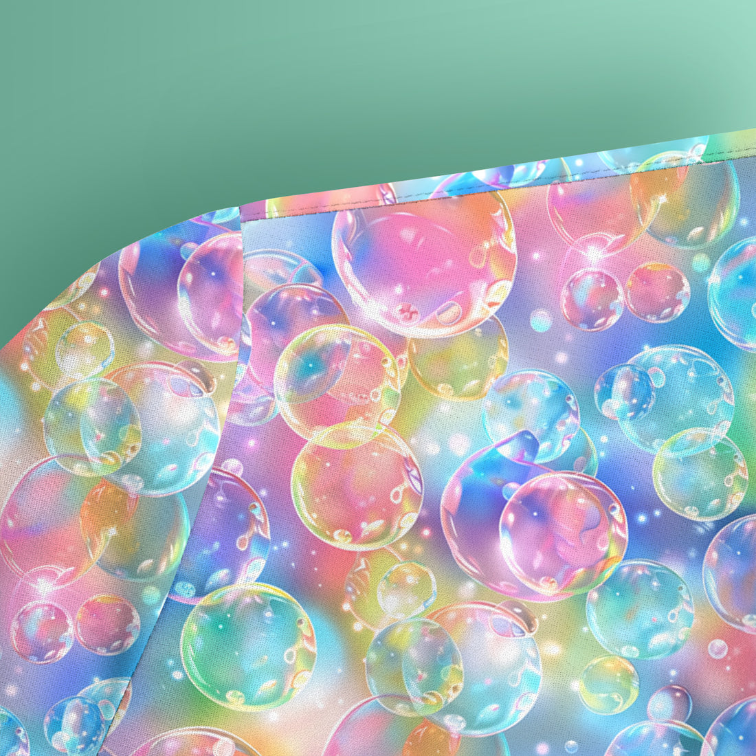 Colorful Floating Soap Bubble Pattern Scrub Top, Breathable Fabrics Nursing Uniform
