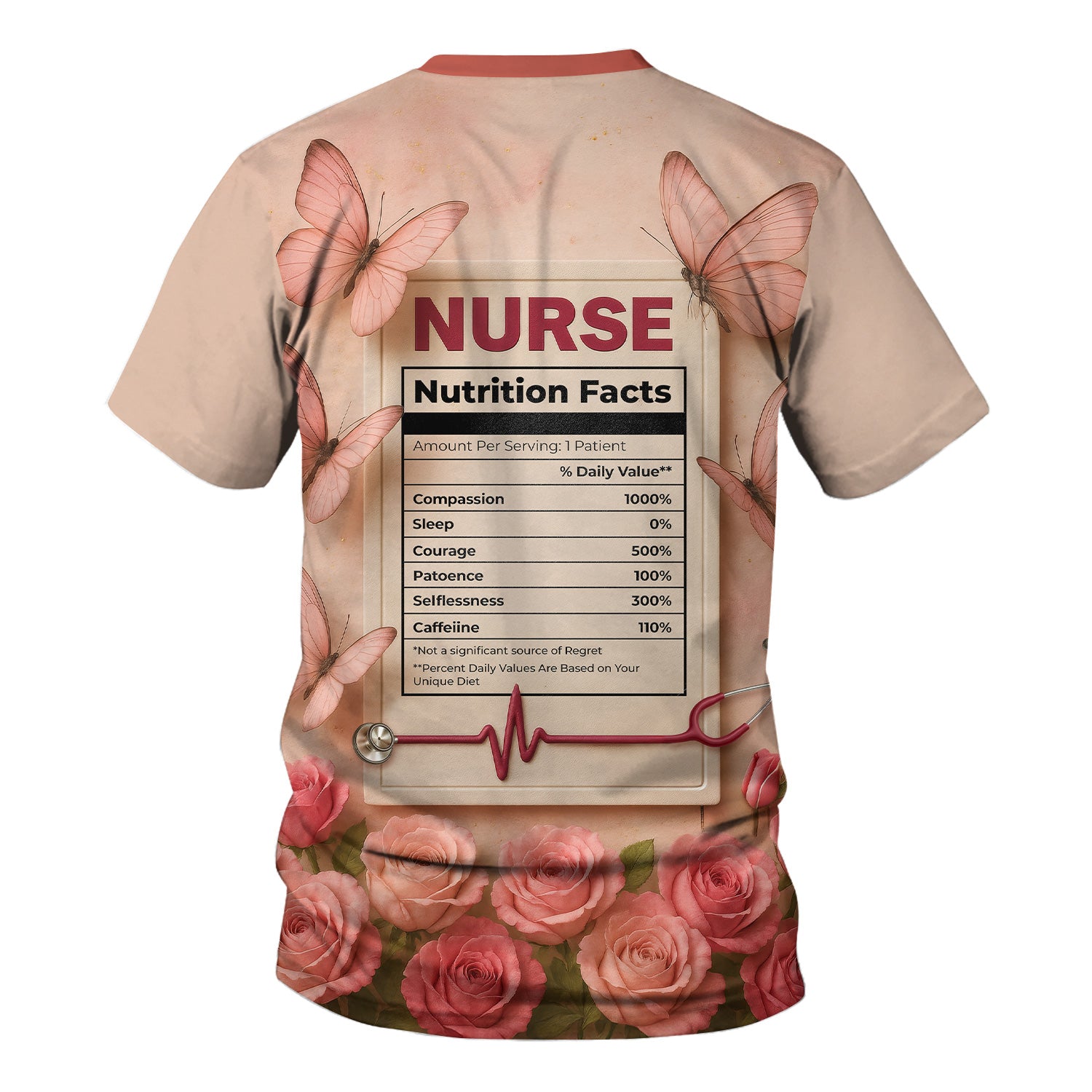 Nurse Nutrition Facts Shirt - Custom Graphic Tee for RN, LPN, Nurse Practitioners - Nursing Gifts For Her