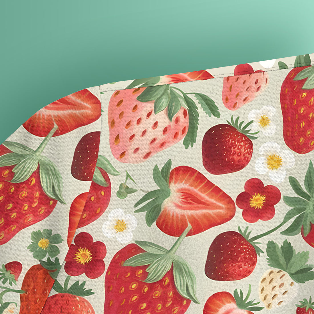Fresh Strawberry Pattern Leaves Scrubs Top, Comfortable Scrubs for Nurses
