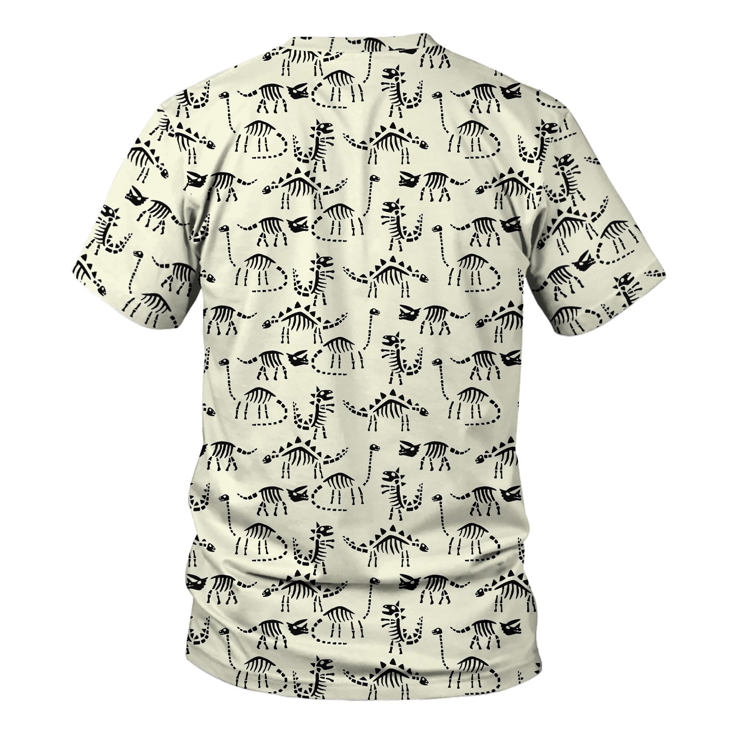 Funny Dinosaur Skeleton Scrub Top - Cute Dino Fossil Pattern Graphic Design - RN LPN CNA Healthcare Workers Gift