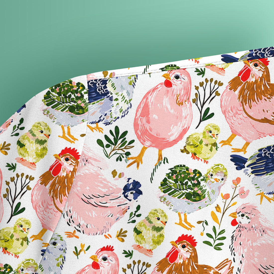 Cute Farm Chicken Hen Chick Pattern Scrub Top, Comfortable Scrubs for Nurses