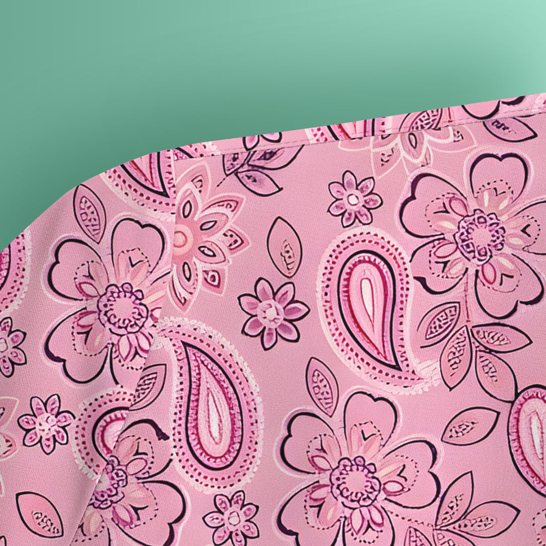 Pink Paisley Floral Nurse Pattern Scrub Top, Comfortable Scrubs for Nurses