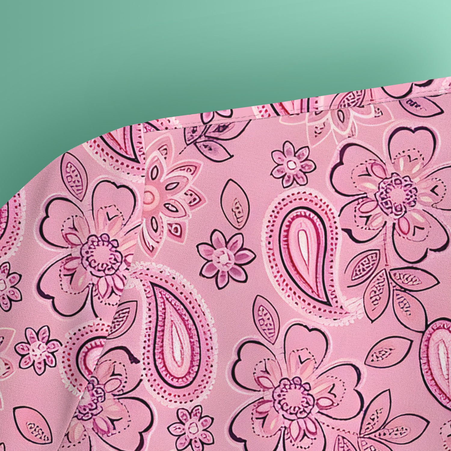 Pink Paisley Floral Nurse Pattern Scrub Top, Comfortable Scrubs for Nurses