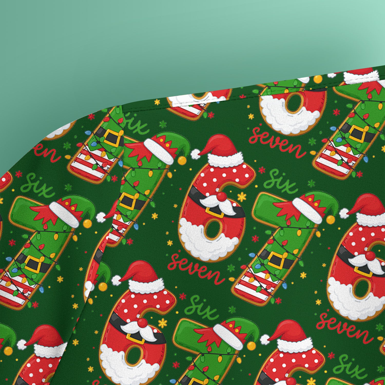 Christmas 67 Pattern Scrub Top, Festive Holiday Medical Uniform Shirt For Nursing