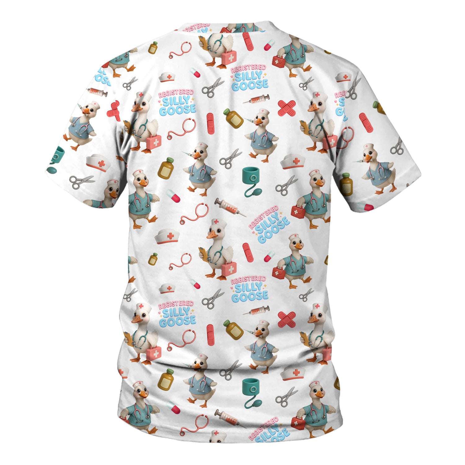 Funny Goose Nurse Scrubs for Women - Registered Silly Goose Top - Cute Medical Uniform for RN CNA LPN