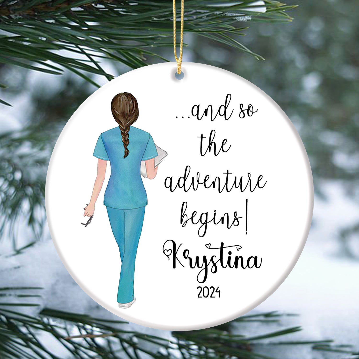 Custom Nurse Ornament, Graduation Gift 2025,  RN LPN CNA Medical Student Gift, Christmas Gift