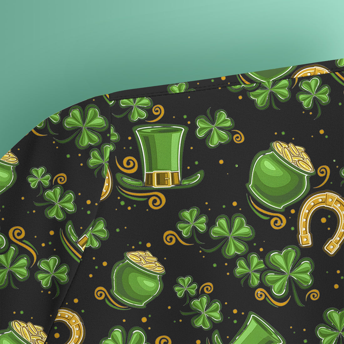 St. Patrick Shamrock Pattern Scrub Top, Comfortable Scrubs for Nurses