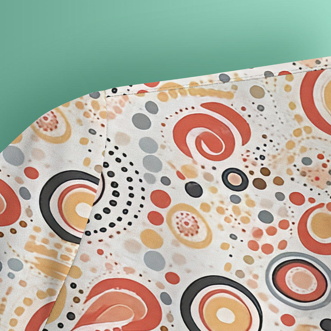 Abstract Earth Tone Dot Circle Pattern Scrub Top, Breathable Fabrics Nursing Uniform
