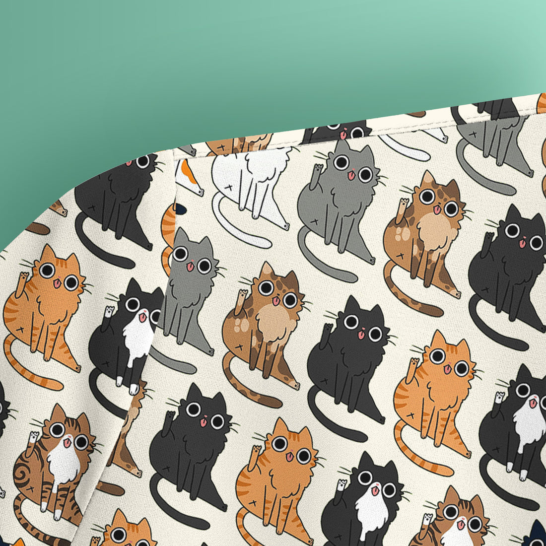 Cute Cartoon Cat Pattern Scrub Top, Comfortable Scrubs for Nurses