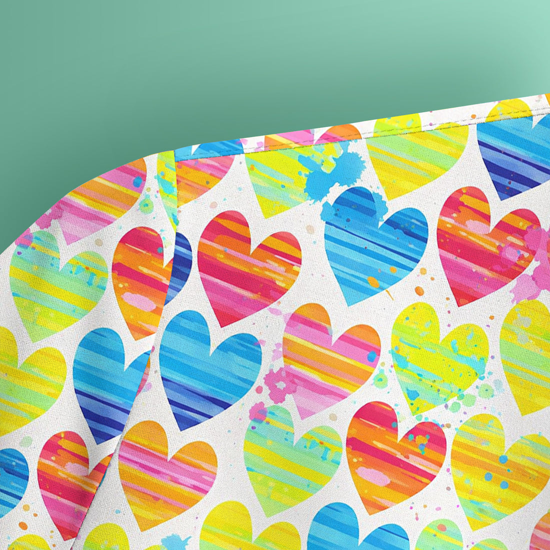 Bright Multicolor Rainbow Heart All Over Print Pattern Scrub, Comfortable Scrubs for Nurses