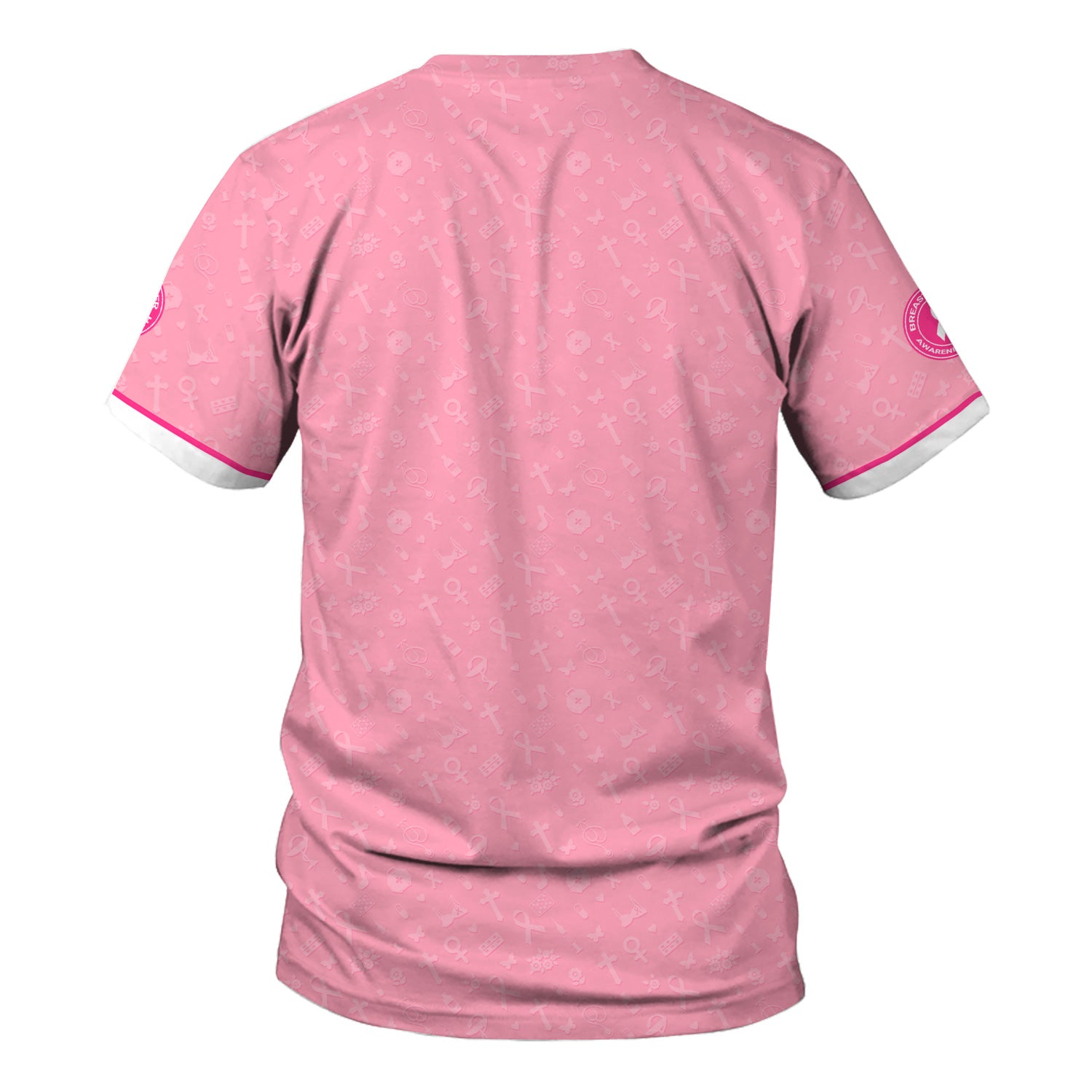 Custom Christian Breast Cancer Awareness Shirt - Blood Of Jesus Quote Graphic Tee - Gift for RN LPN CNA