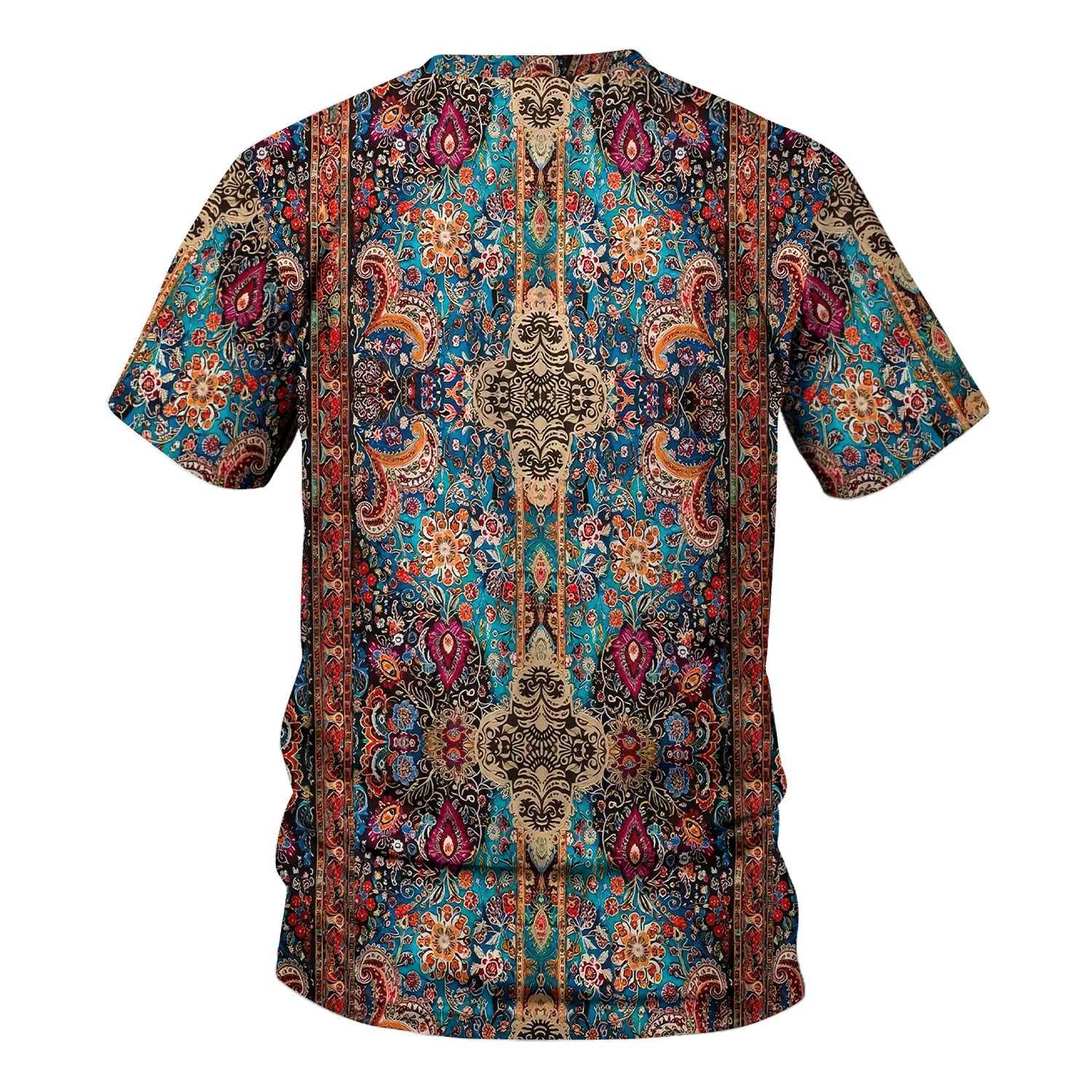 Artistic Bohemian Nurse Scrub Top - Colorful Tapestry & Boho Pattern Design - Thoughtful Gift for Women RN LPN & Healthcare Workers