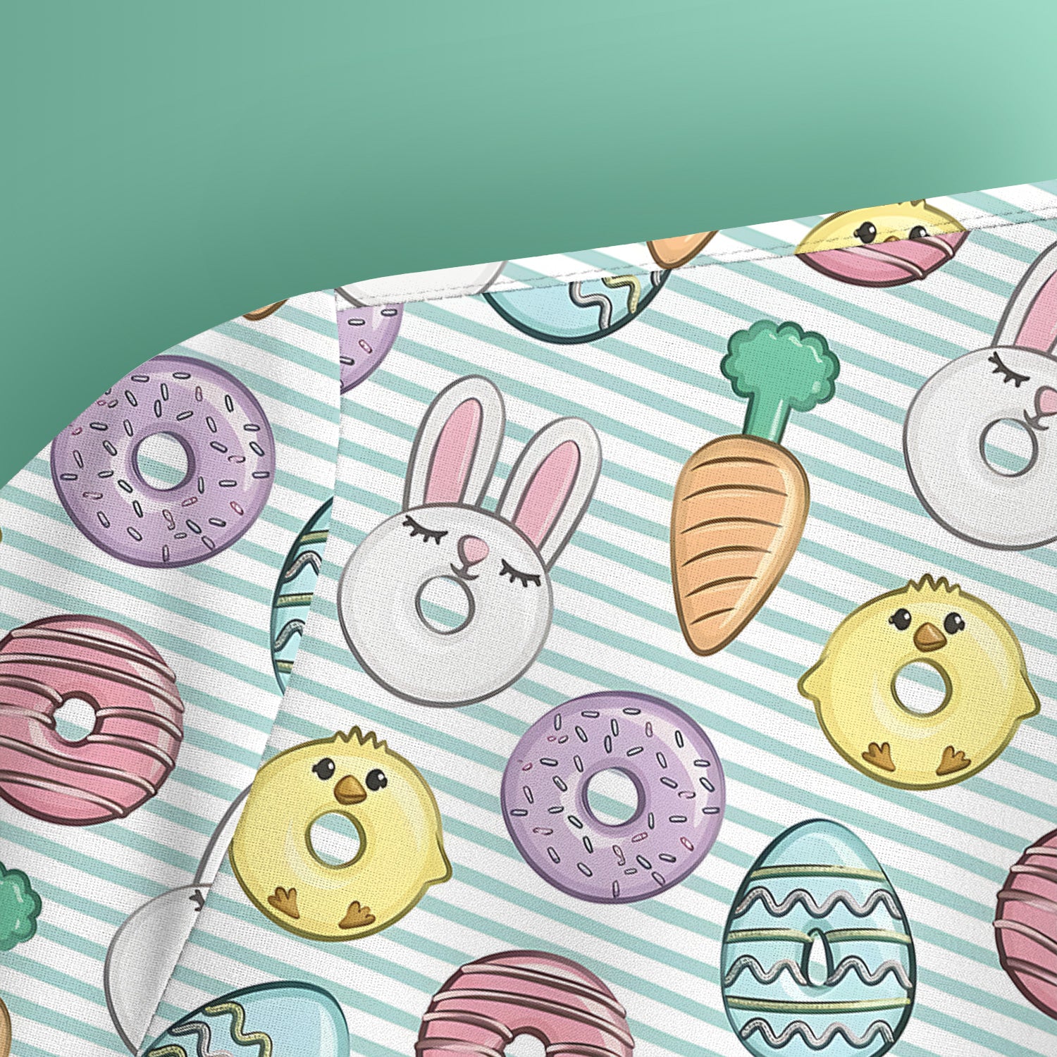 Funny Easter Chick Bunny Pattern Scrub Top, Breathable Fabrics Nursing Uniform