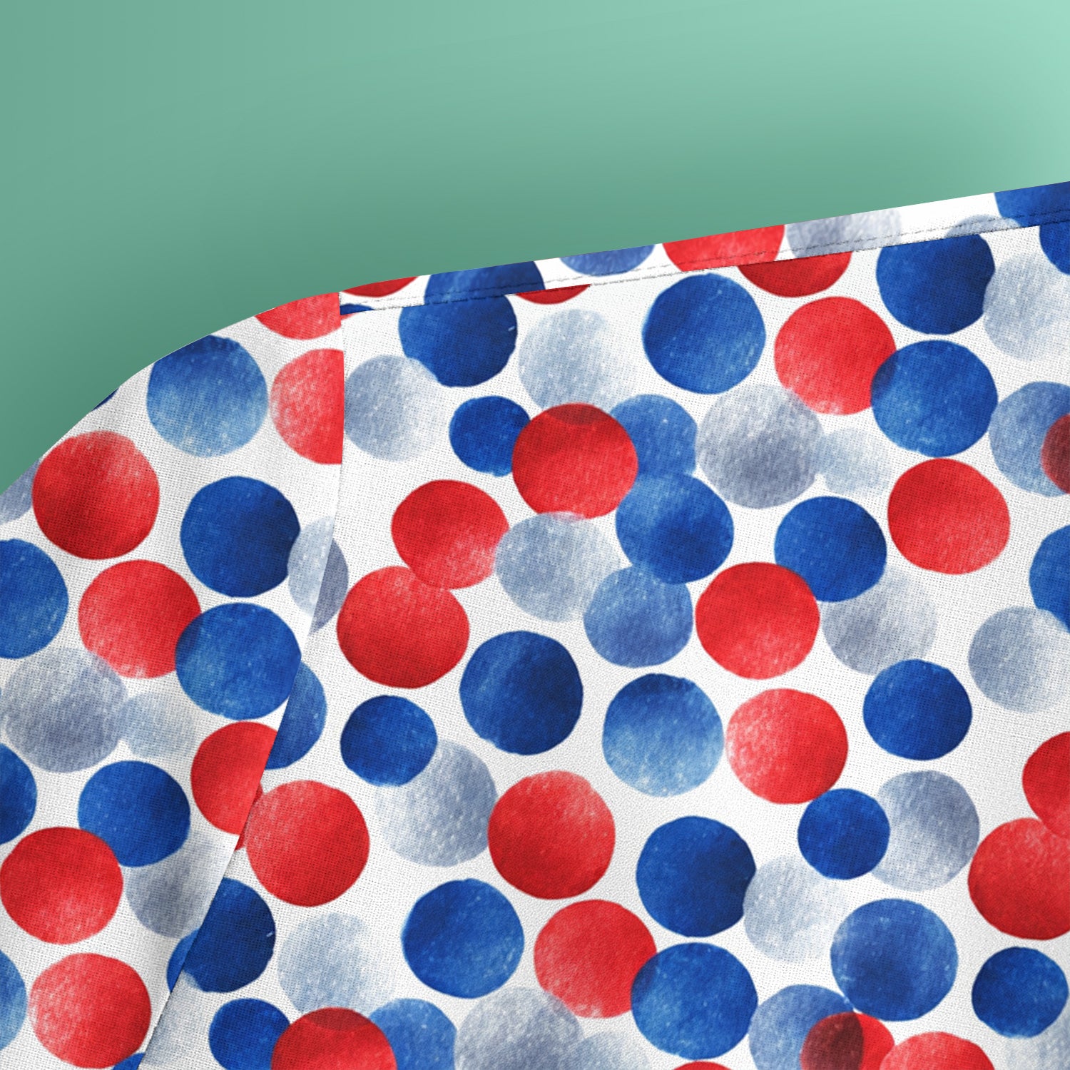 4th of July Patriotic Polka Dot Scrub Top, Red White Blue Nurse Uniform