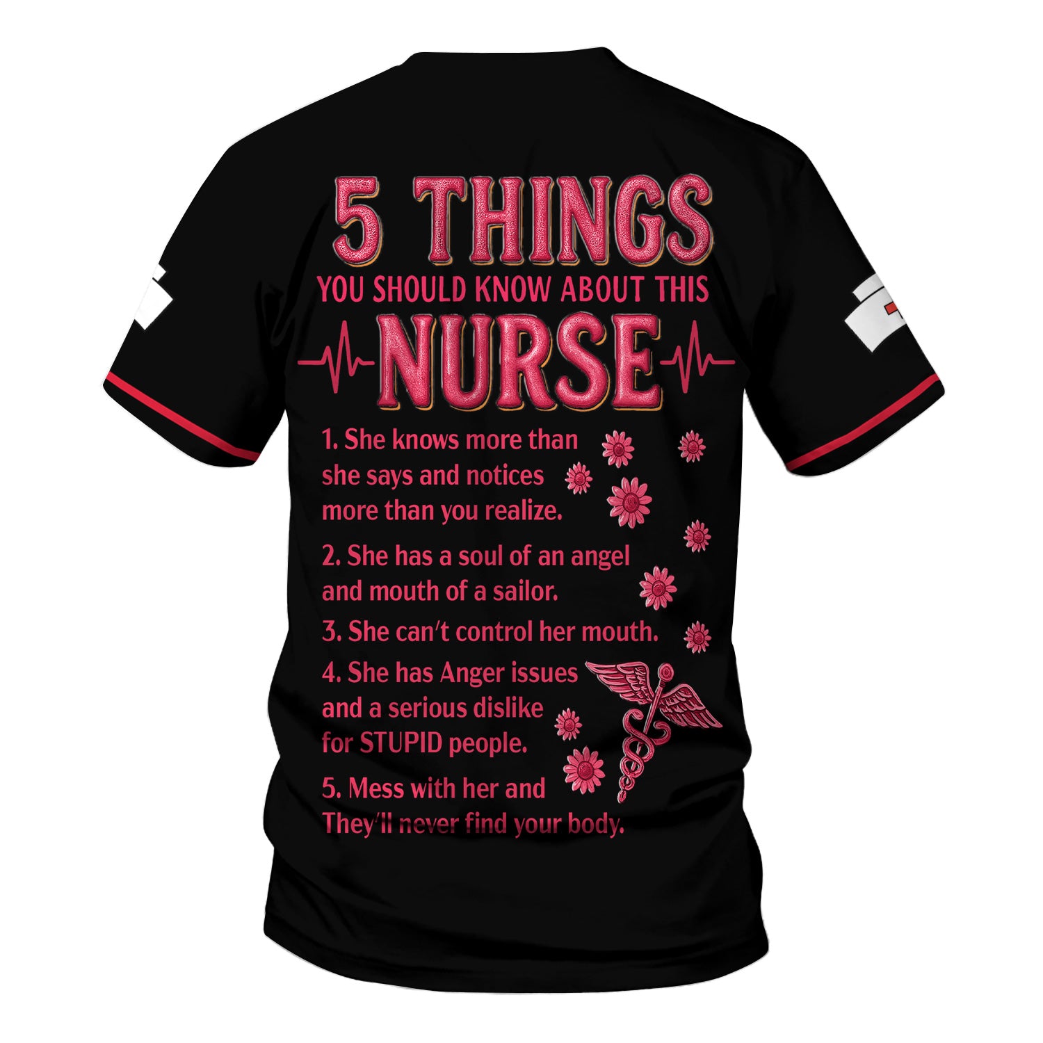 Custom Nurse Shirt 5 Things You Should Know - CNA RN LPN Medical Graphic Tee - Healthcare Worker & Medical Staff Gift