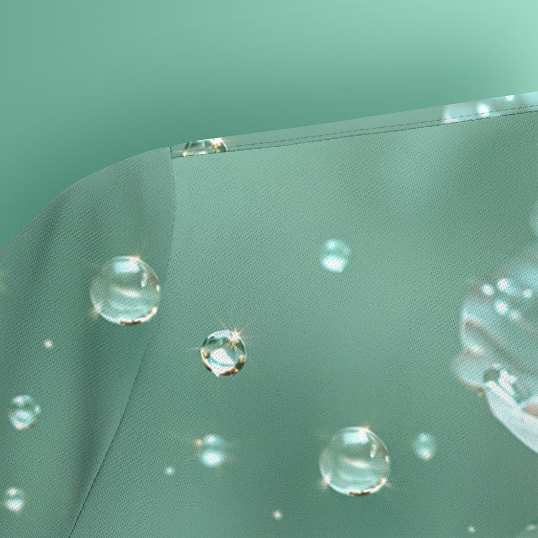 Elegant Mint Blossom Dewdrop Pattern Scrub Top, Comfortable Scrubs for Nurses