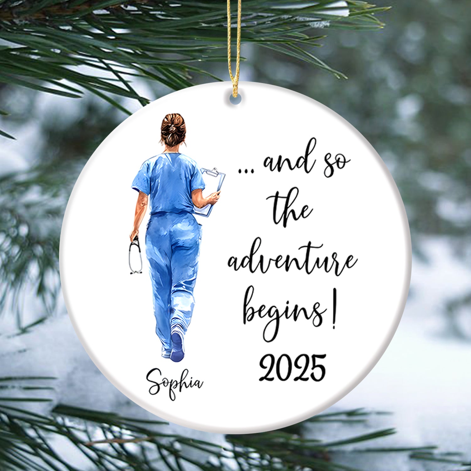 Personalized Nurse Graduation Ornament, Graduation Gift for RN LPN CNA, Christmas Gift