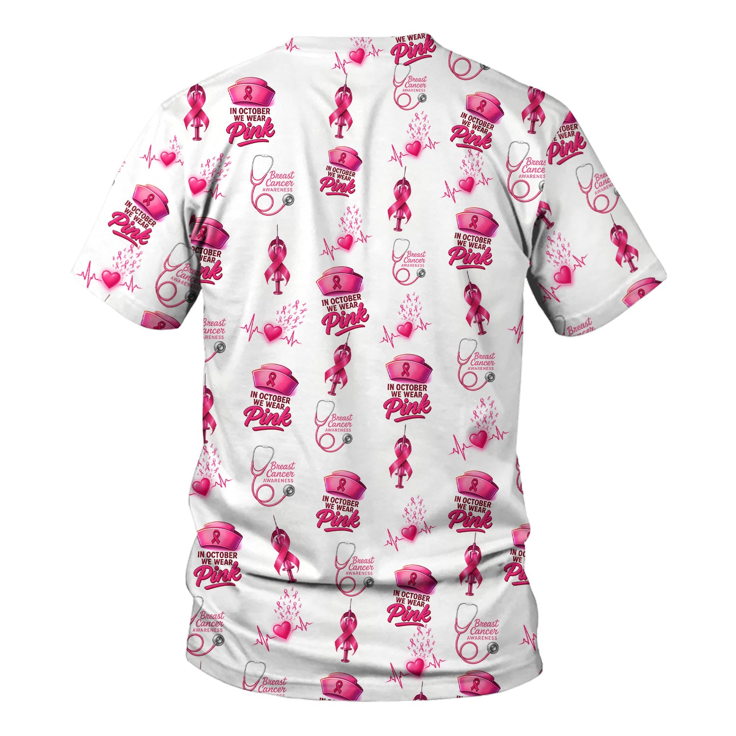 Breast Cancer Awareness Nurse Shirt - Supportive Nurse October Graphic Tee - Gift for RN LPN Healthcare Workers