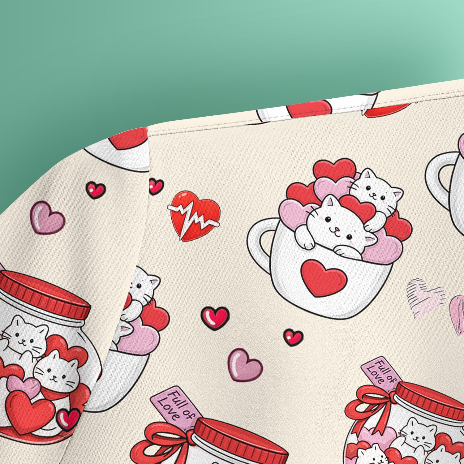 Cute Cat Valentine Nurse Scrub Top, Comfortable Scrubs for Nurses