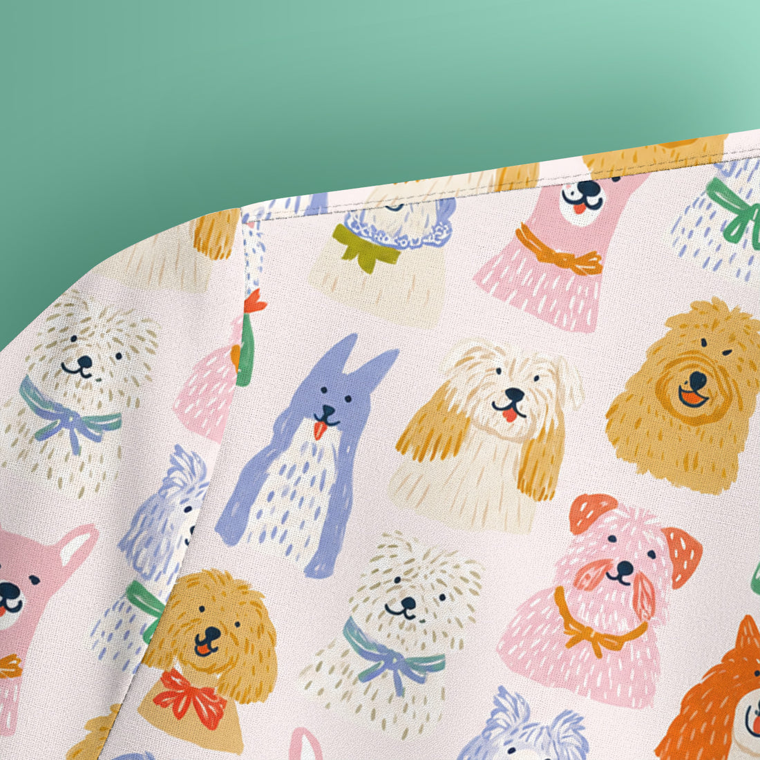 Colorful Dog Faces Cartoon Pattern Scrub Top, Comfortable Scrubs for Nurses
