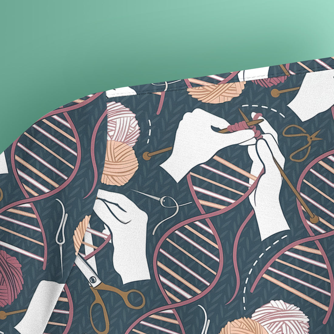 DNA Helix Yarn Pattern Scrub Top, Comfortable Scrubs for Nurses