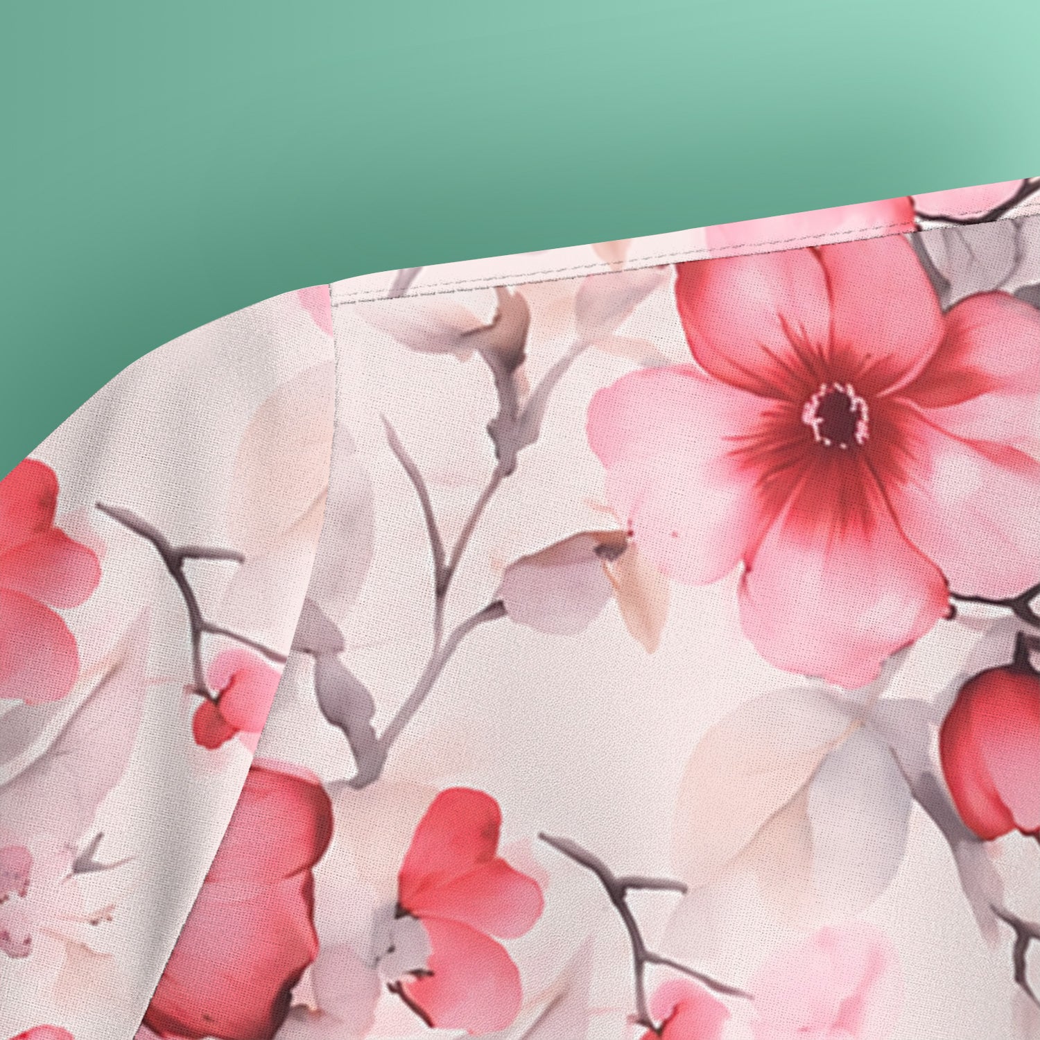 Pink Butterfly Blossom Pattern Scrub Top, Comfortable Scrubs for Nurses