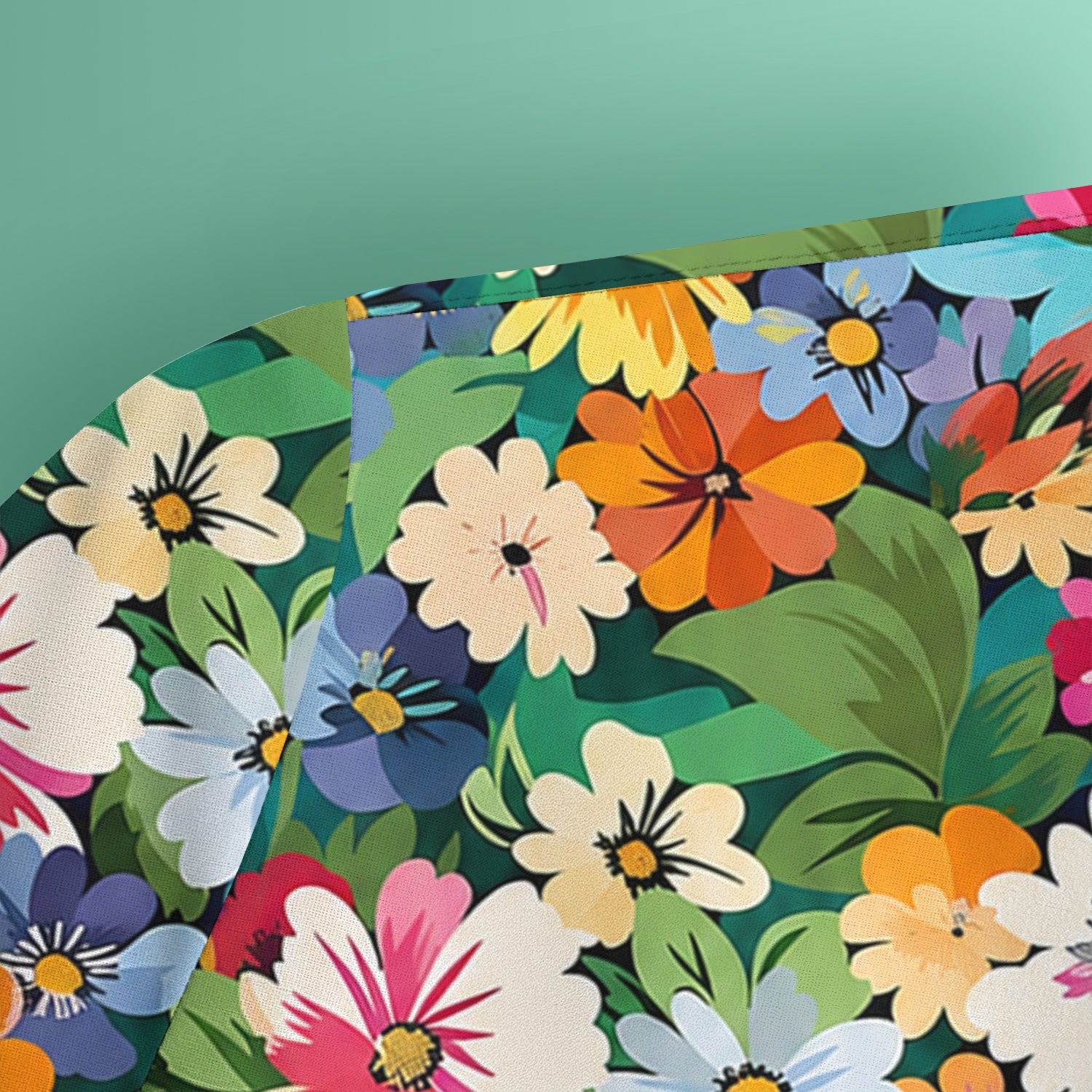 Colorful Wildflower Garden Pattern Scrub Top, Comfortable Scrubs for Nurses
